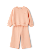 Tuta sportiva per neonata Il Gufo rosa pesca con ricamo - Rubino Kids