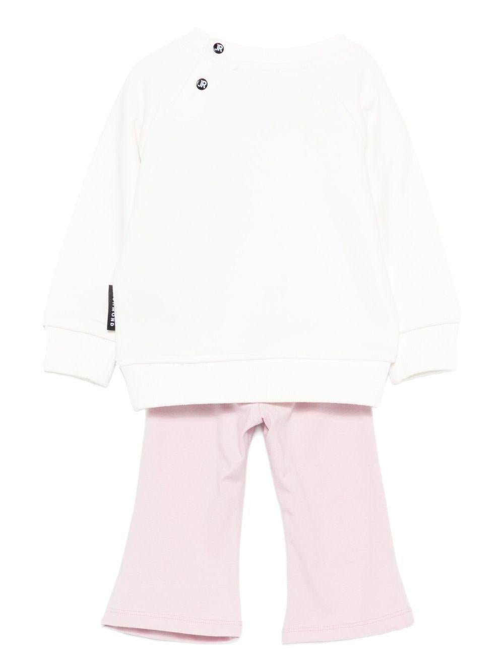 Tuta sportiva per neonata John Richmond Junior bianco con logo ricamato - Rubino Kids