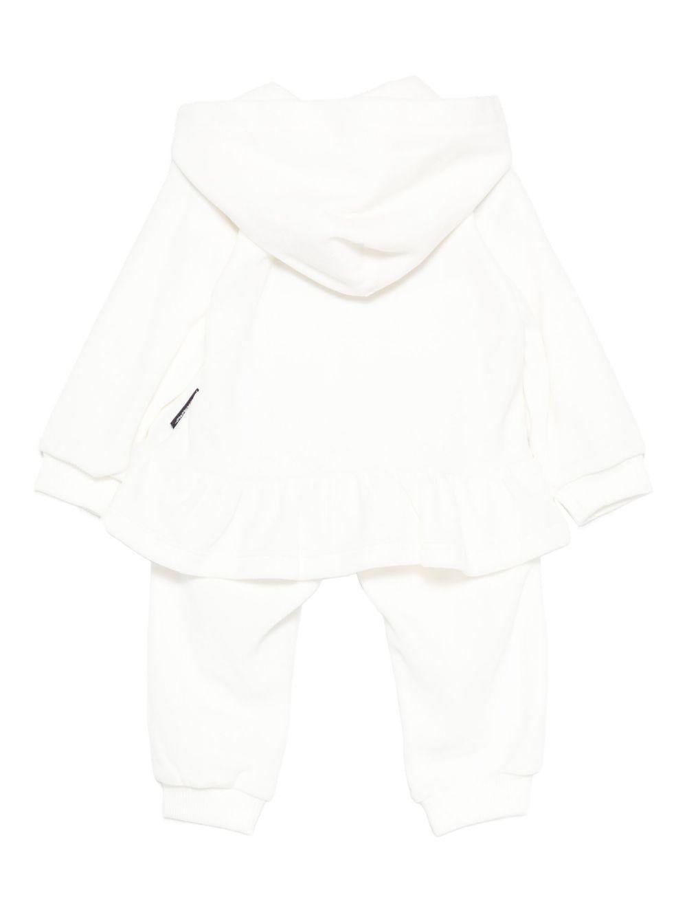 Tuta sportiva per neonata Moschino Kids bianco con ricamo Teddy Bear - Rubino Kids