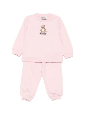 Moschino Kids pink tracksuit for baby girls with teddy bear print