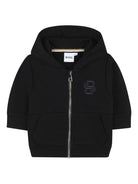 Tuta sportiva per neonato Boss kidswear nera con cappuccio e vita con coulisse regolabile - Rubino Kids
