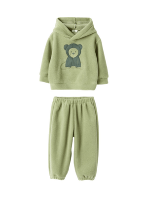 Tuta sportiva per neonato Il Gufo verde con cappuccio