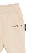 Tuta sportiva per neonato John Richmond Junior beige con logo ricamato - Rubino Kids