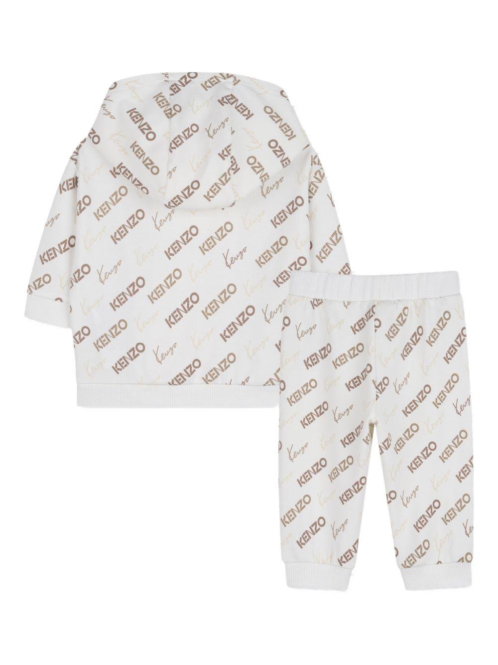 Tuta sportiva per neonato Kenzo Kids bianca con stampa - Rubino Kids
