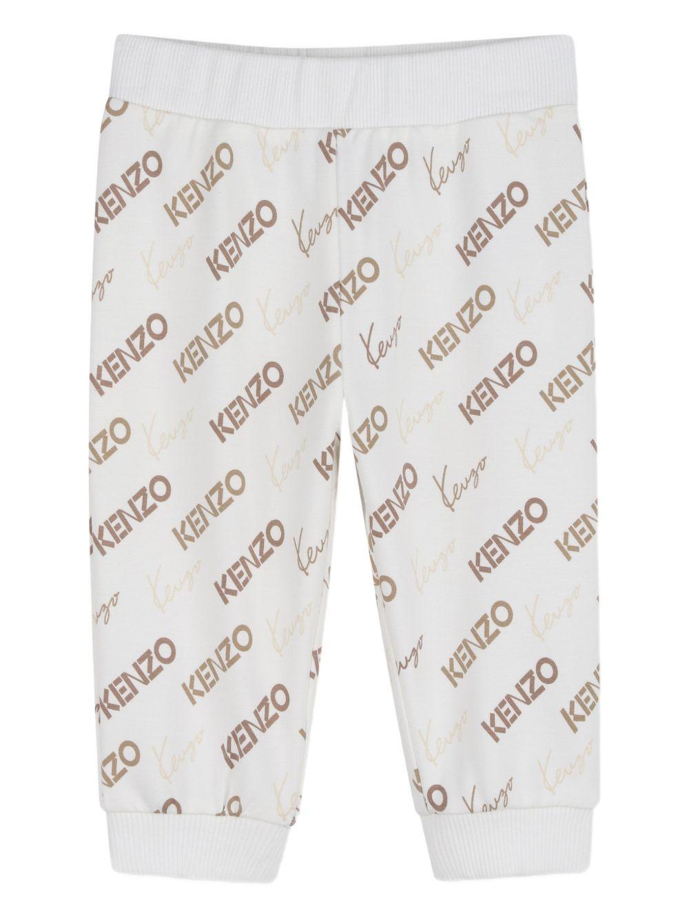 Tuta sportiva per neonato Kenzo Kids bianca con stampa - Rubino Kids