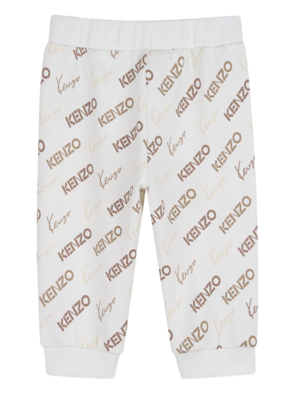 Tuta sportiva per neonato Kenzo Kids bianca con stampa - Rubino Kids