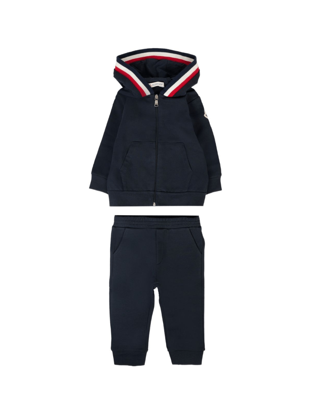 Tuta sportiva per neonato Moncler Enfant blu con cappuccio - Rubino Kids
