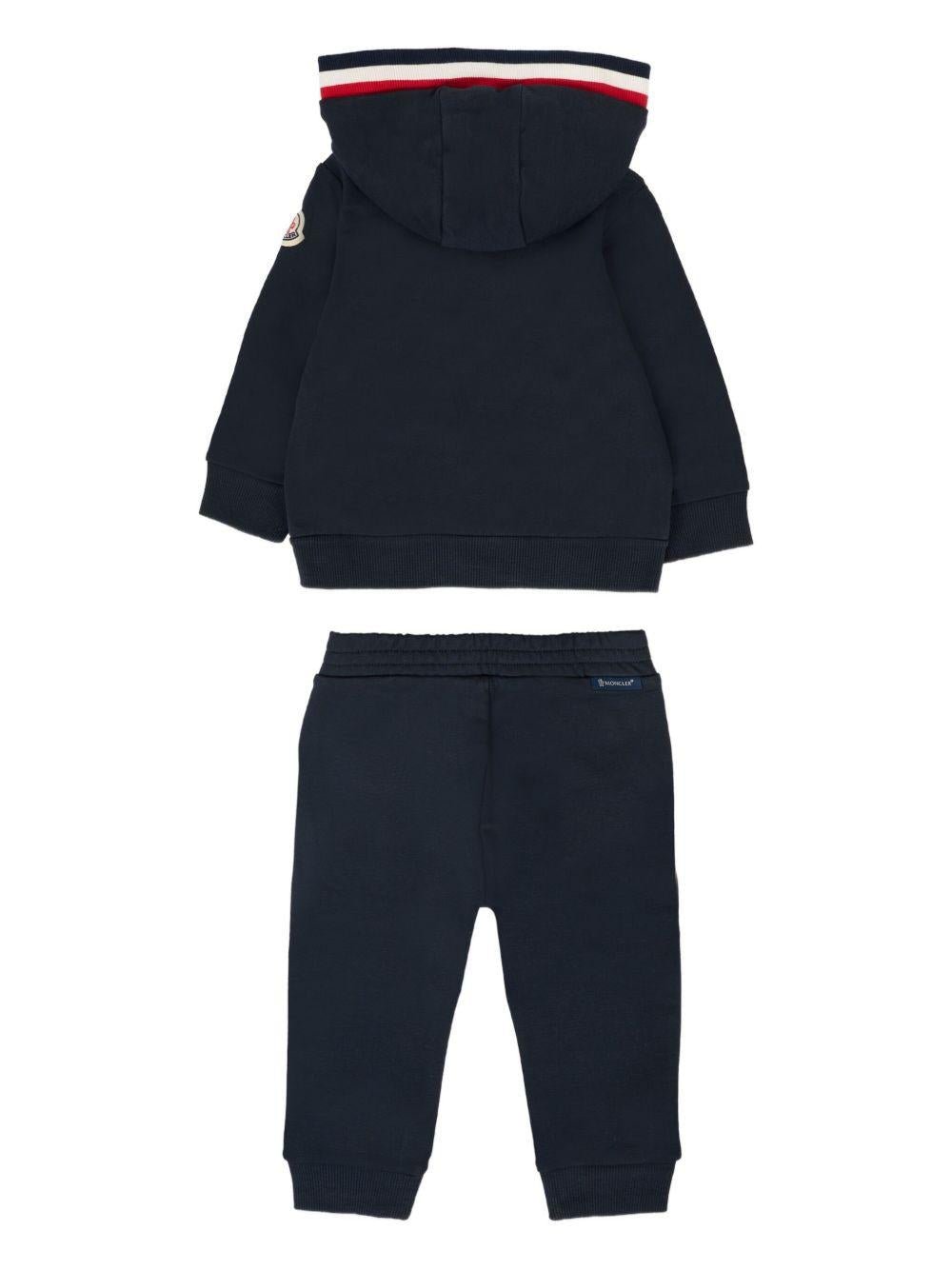 Tuta sportiva per neonato Moncler Enfant blu con cappuccio - Rubino Kids