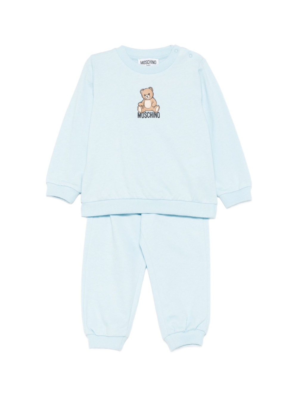 Tuta sportiva per neonato Moschino Kids azzurro con stampa Teddy Bear - Rubino Kids