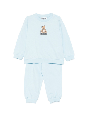 Tuta sportiva per neonato Moschino Kids azzurro con stampa Teddy Bear