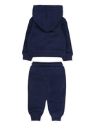 Tuta sportiva per neonato TRUSSARDI JUNIOR blu con cappuccio e zip - Rubino Kids