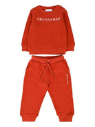 Tuta sportiva per neonato Trussardi Junior rossa con logo ricamato - Rubino Kids