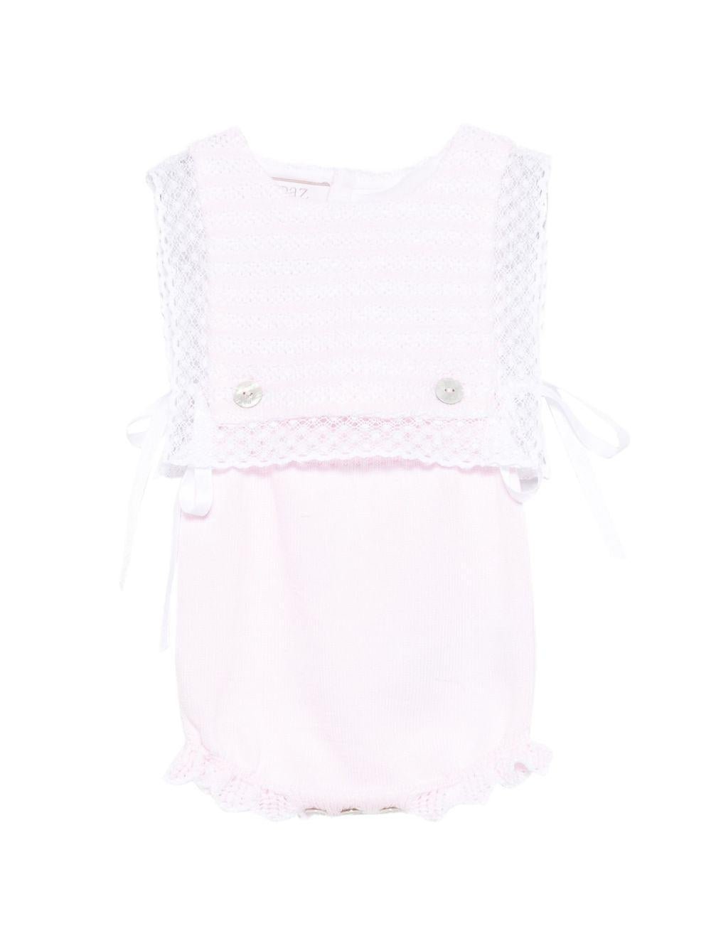 Tutina Alaia per neonata Paz Rodriguez rosa con bordo in pizzo - Rubino Kids