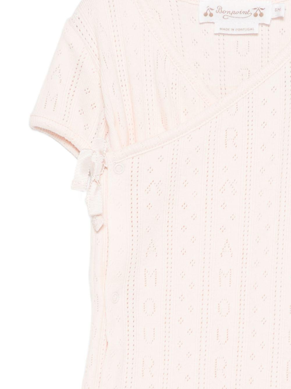 Tutina per neonata Bonpoint rosa con lavorazione a maglia - Rubino Kids