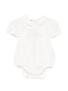 Tutina per neonata Elisabetta Franchi La Mia Bambina bianca con colletto a Peter Pan - Rubino Kids