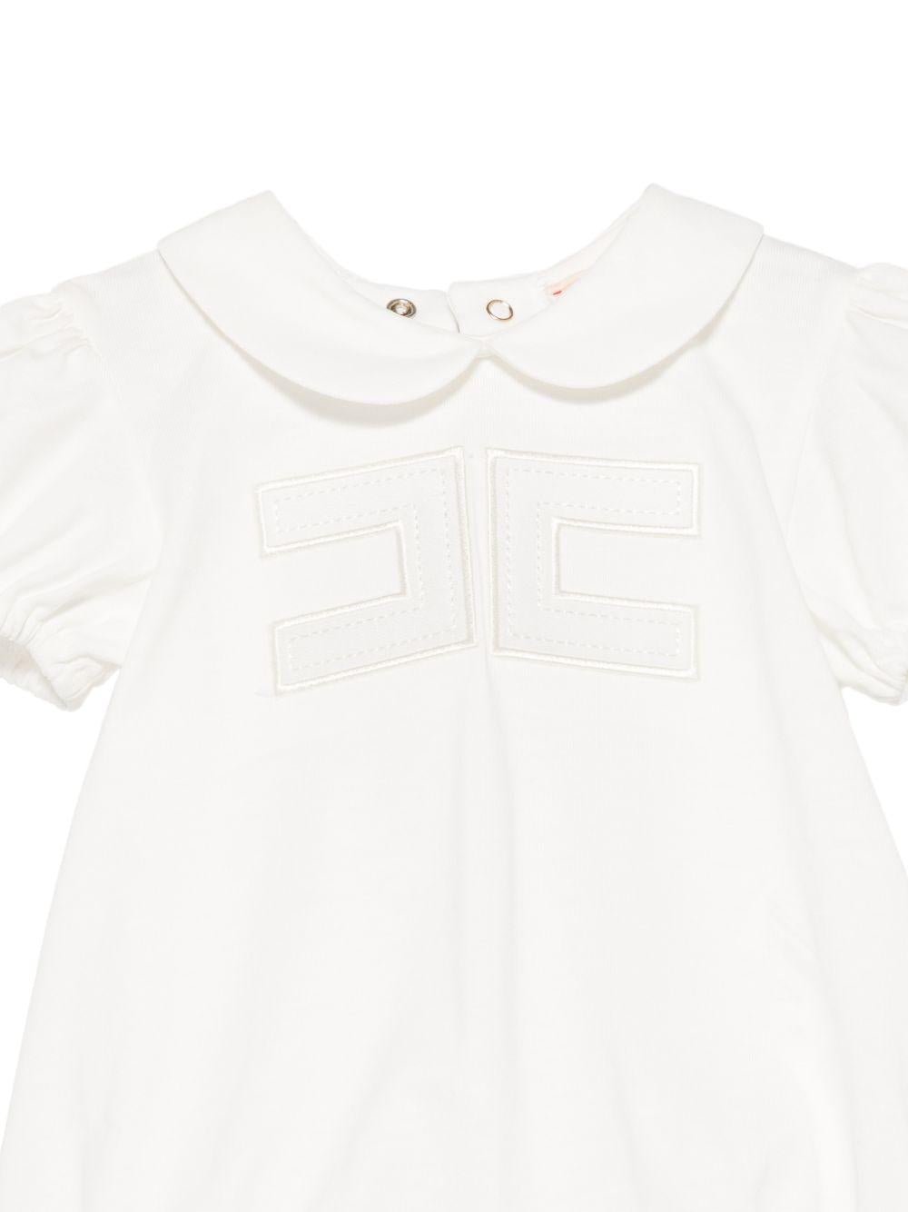 Tutina per neonata Elisabetta Franchi La Mia Bambina bianca con colletto a Peter Pan - Rubino Kids