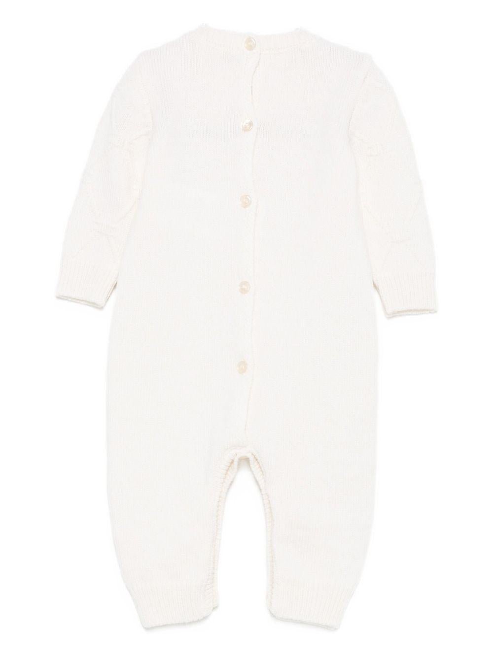 Tutina per neonata Elisabetta Franchi La Mia Bambina bianca con maglia a rombi - Rubino Kids