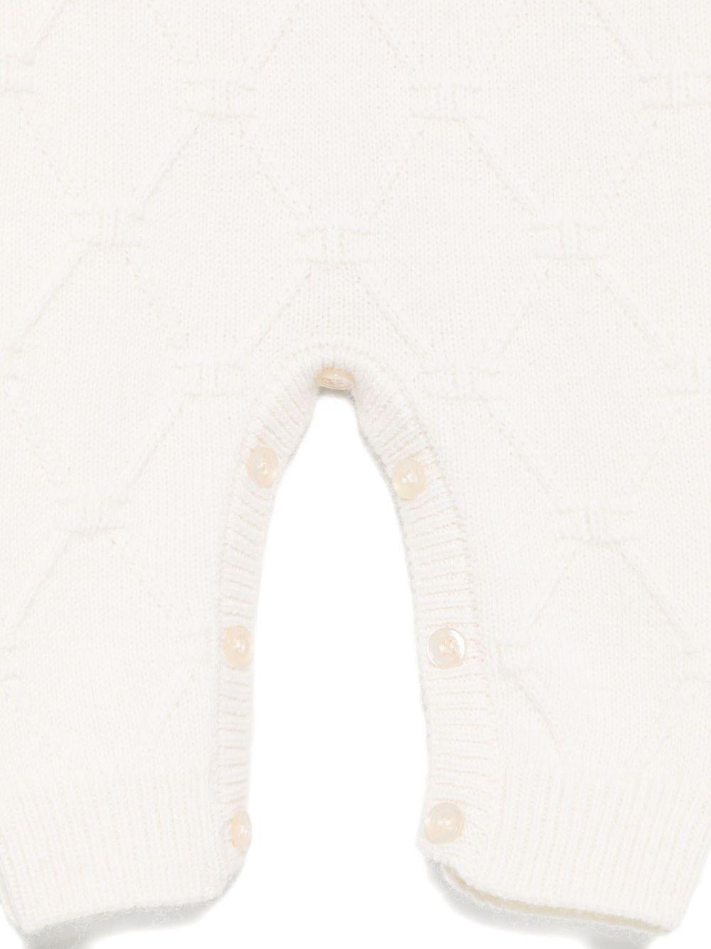 Tutina per neonata Elisabetta Franchi La Mia Bambina bianca con maglia a rombi - Rubino Kids