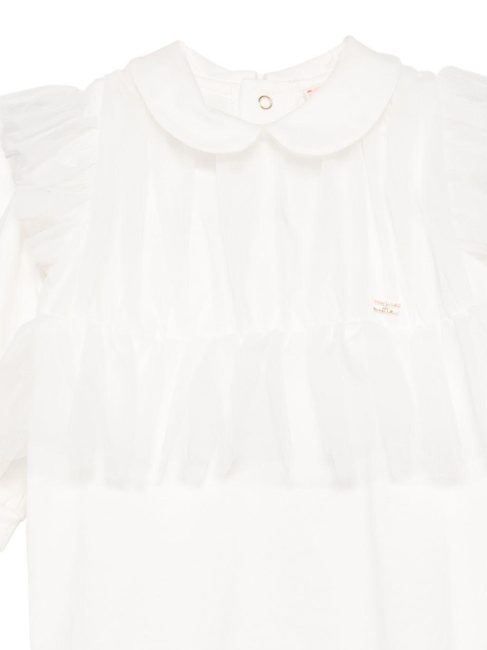 Tutina per neonata Elisabetta Franchi La Mia Bambina bianca con ruches - Rubino Kids