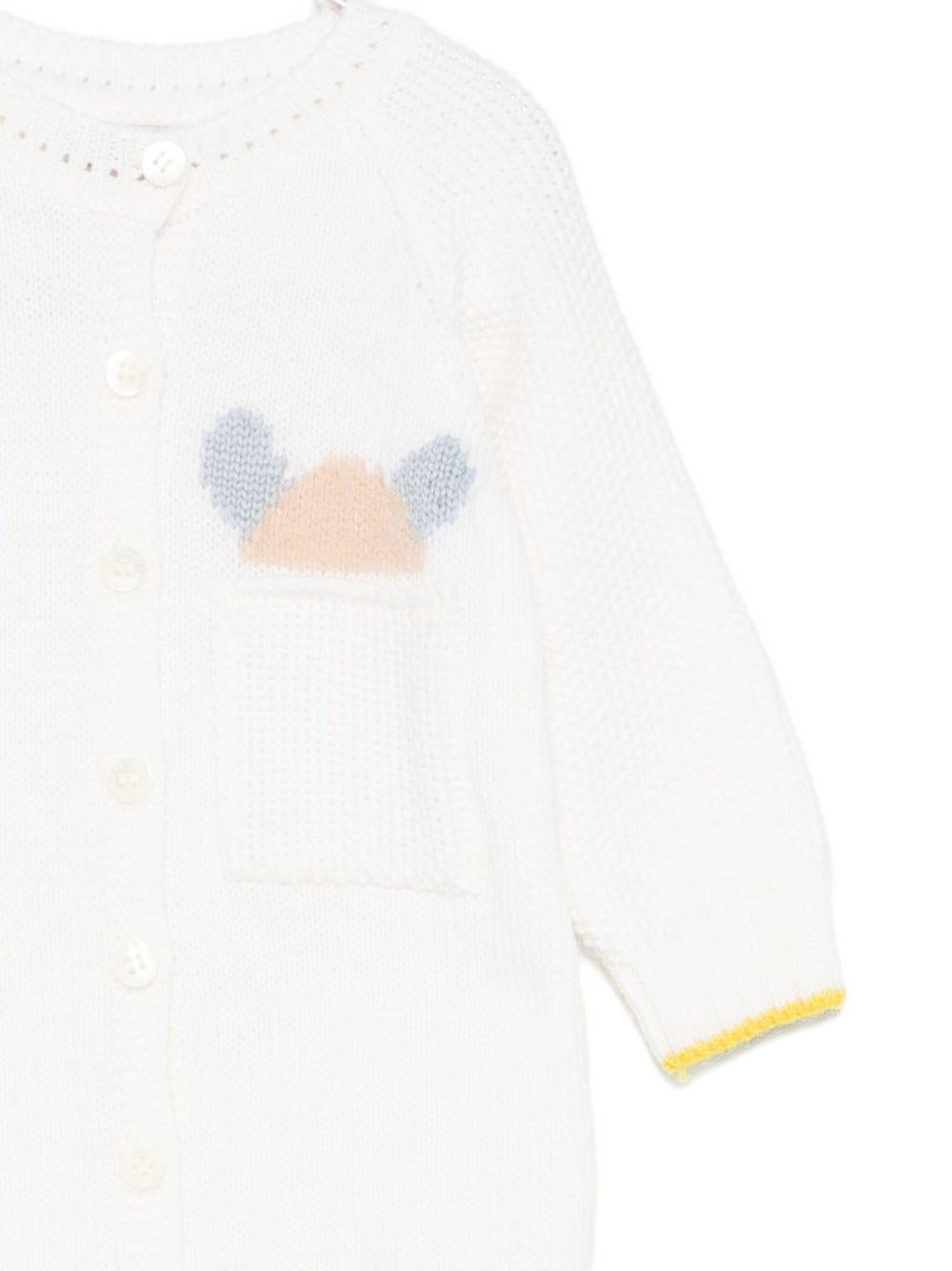 Tutina per neonata Gensami Kids bianco con tasca sul petto - Rubino Kids