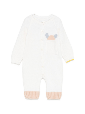 Tutina per neonata Gensami Kids bianco con tasca sul petto