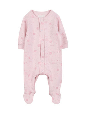Tutina per neonata Givenchy Kids rosa con stampa 4G all-over