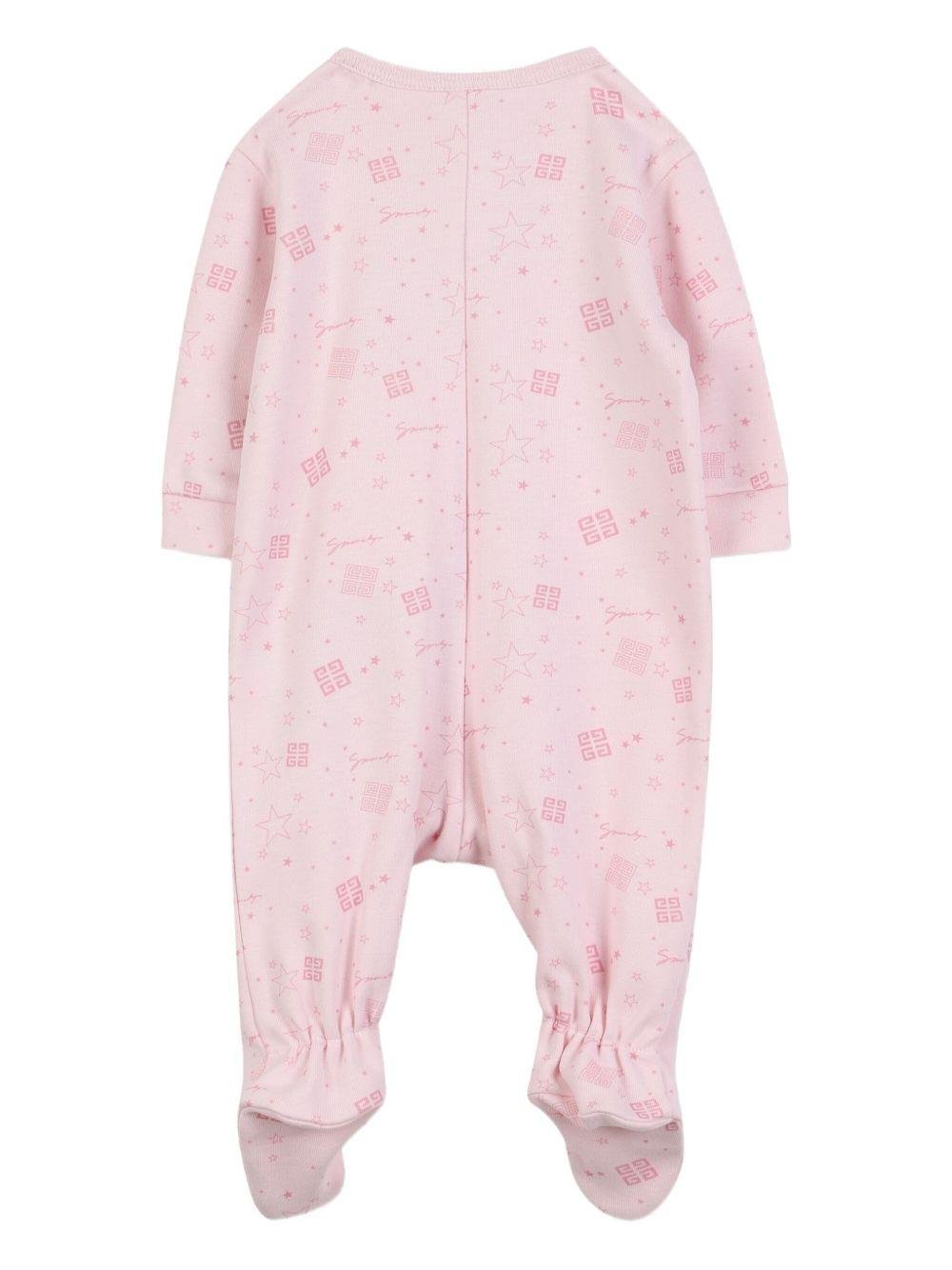 Tutina per neonata Givenchy Kids rosa con stampa 4G all - over - Rubino Kids