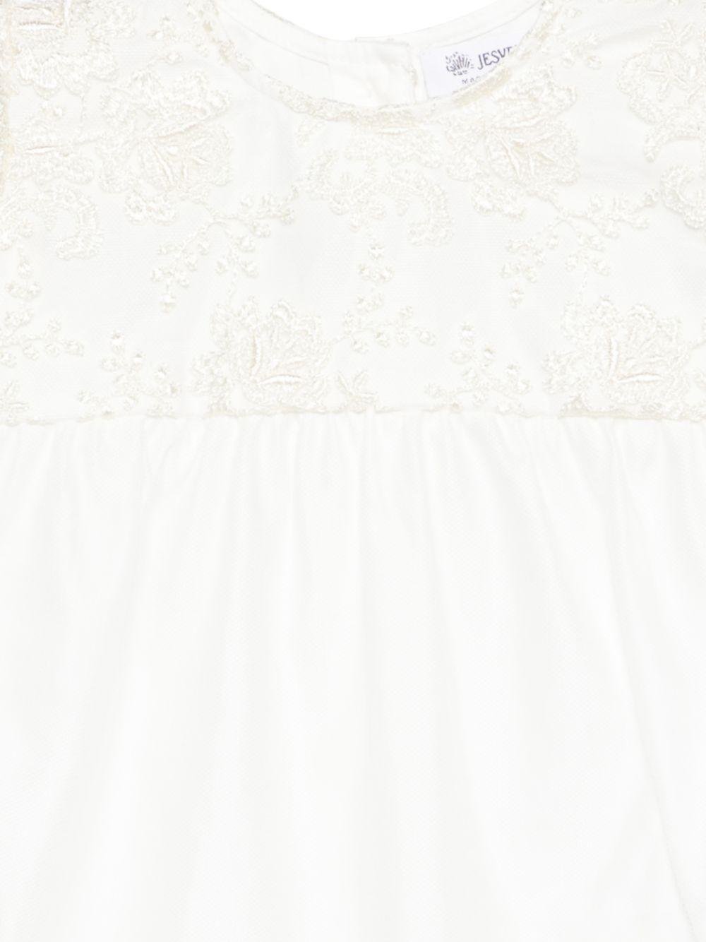 Tutina per neonata Jesurum Baby bianco con dettagli in pizzo - Rubino Kids