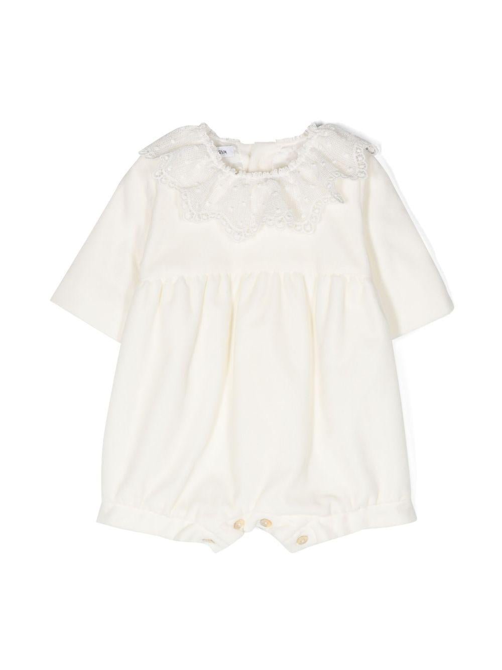 Tutina per neonata JESURUM BABY Piccolo Cà Foscari bianco in velluto - Rubino Kids