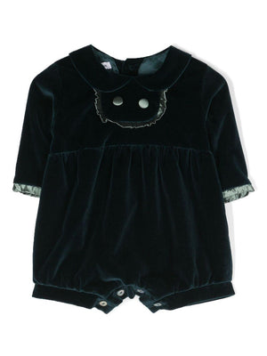 JESURUM BABY green baby girl romper with ruffles