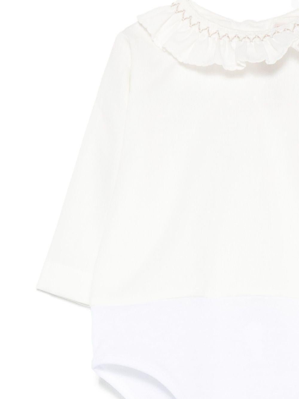 Tutina per neonata La Stupenderia bianca con colletto arricciato - Rubino Kids