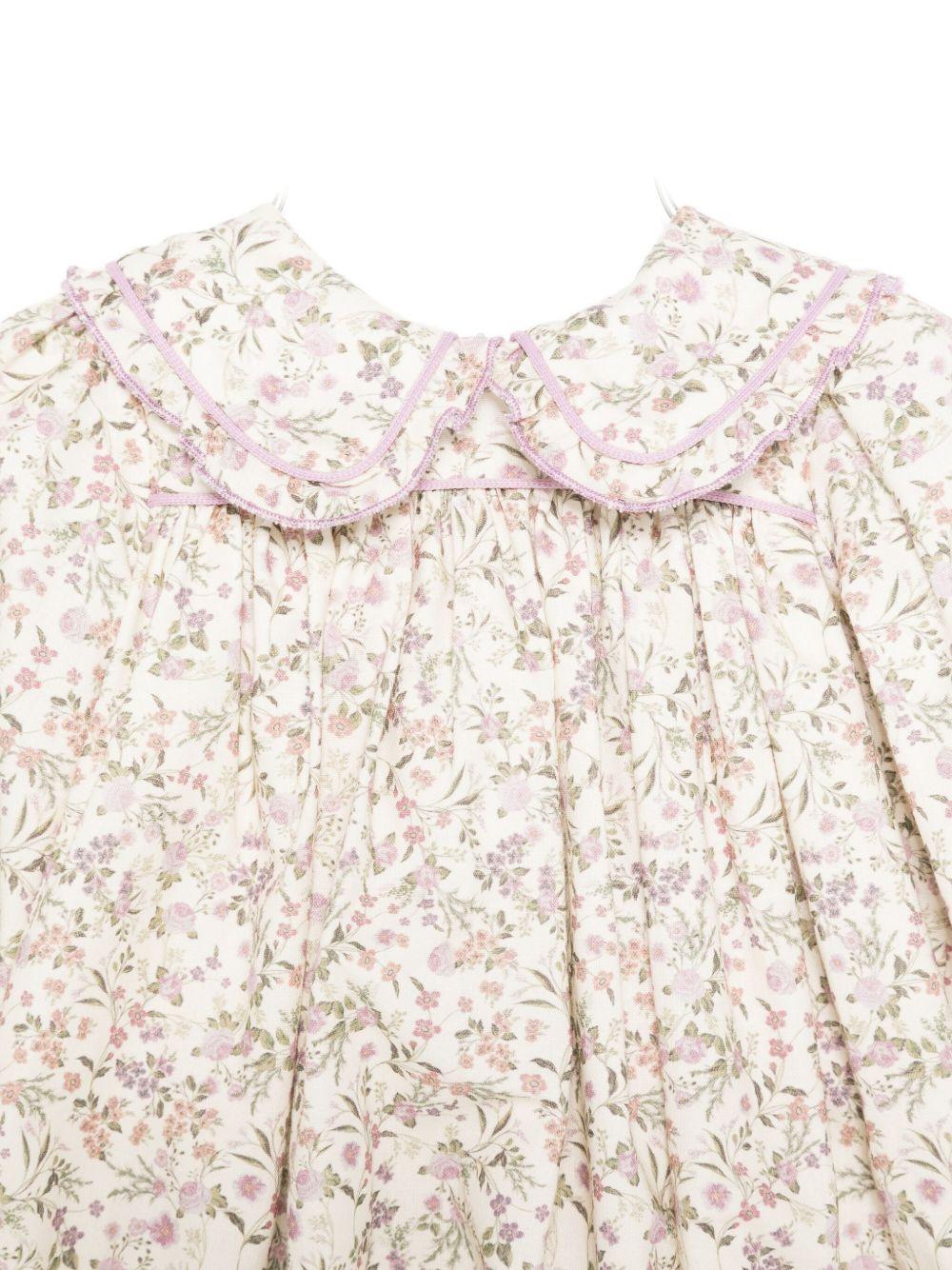 Tutina per neonata La Stupenderia bianca con decorazione floreale - Rubino Kids