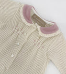 Tutina per neonata La Stupenderia bianca con dettaglio colletto rosa - Rubino Kids