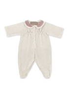 Tutina per neonata La Stupenderia bianca con dettaglio colletto rosa - Rubino Kids