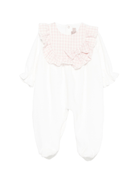 Tutina per neonata La Stupenderia bianca con motivo a quadretti arricciati - Rubino Kids