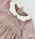 Tutina per neonata La Stupenderia rosa con colletto alla Peter Pan - Rubino Kids