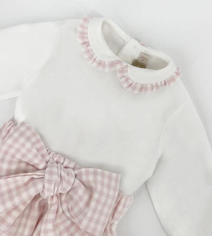 Tutina per neonata La Stupenderia rosa con motivo a quadretti - Rubino Kids