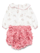 Tutina per neonata La Stupenderia rosa con pantaloni a campana con volant - Rubino Kids