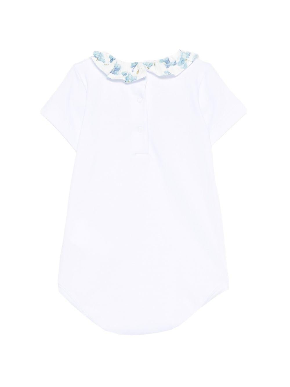 Tutina per neonata Mariella Ferrari bianca con colletto alla Peter Pan - Rubino Kids