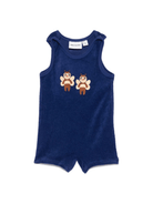 Tutina per neonata Mini Rodini blu con ricamo e scollo rotondo - Rubino Kids