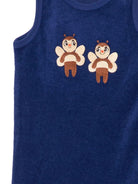 Tutina per neonata Mini Rodini blu con ricamo e scollo rotondo - Rubino Kids