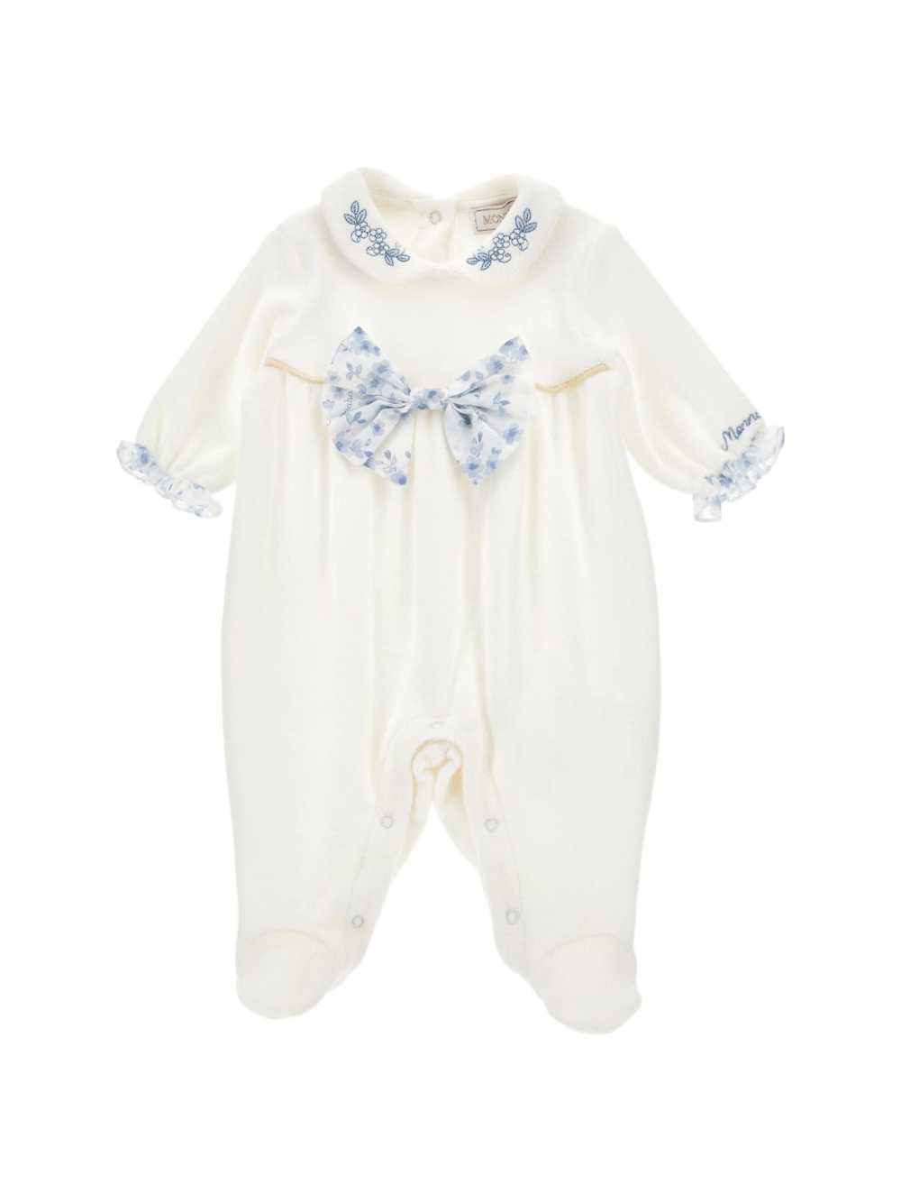 Tutina per neonata Monnalisa bianca con dettaglio fiocco - Rubino Kids