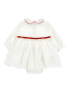 Tutina per neonata Monnalisa bianca con logo ricamato sul davanti - Rubino Kids