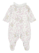 Tutina per neonata Monnalisa bianca con stampa con fiori all - over - Rubino Kids