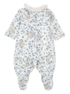 Tutina per neonata Monnalisa bianca con stampa con fiori all - over - Rubino Kids