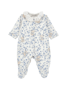 Tutina per neonata Monnalisa bianca con stampa con fiori all - over - Rubino Kids