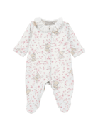 Tutina per neonata Monnalisa bianca con stampa con fiori all - over - Rubino Kids