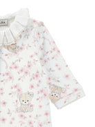 Tutina per neonata Monnalisa bianca con stampa con fiori all - over - Rubino Kids
