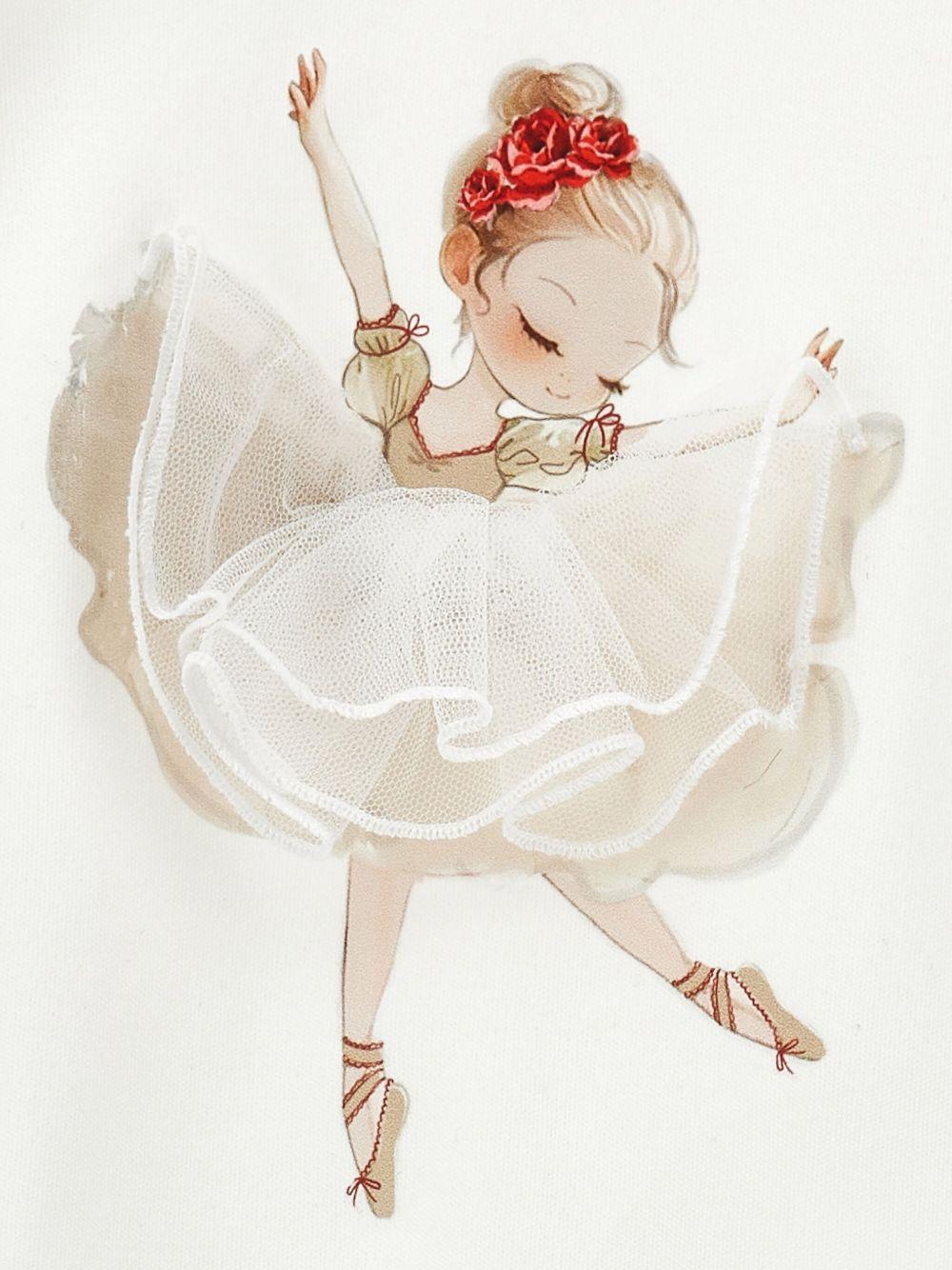 Tutina per neonata Monnalisa bianca con stampa grafica - Rubino Kids