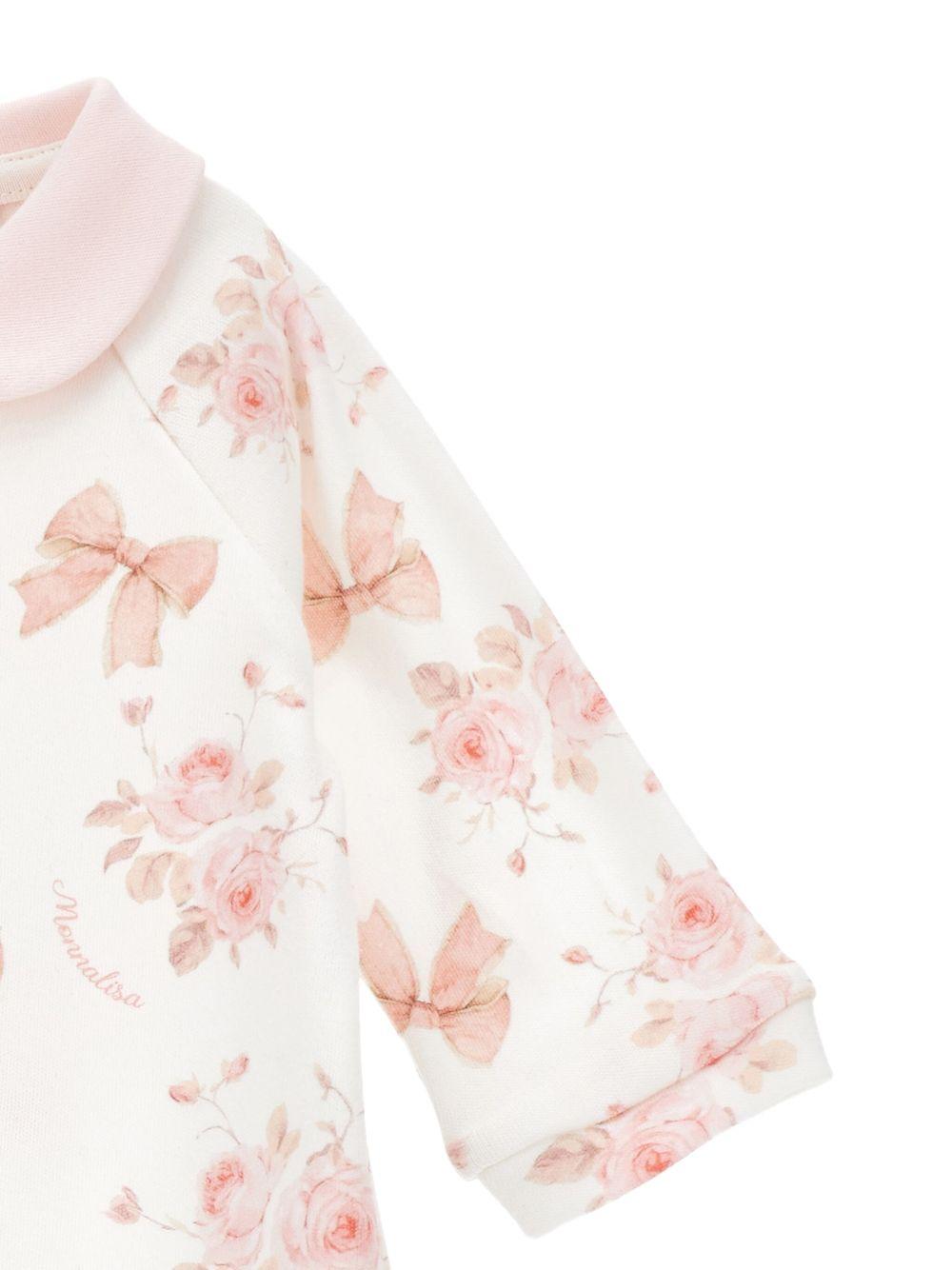 Tutina per neonata Monnalisa bianco a fiori - Rubino Kids